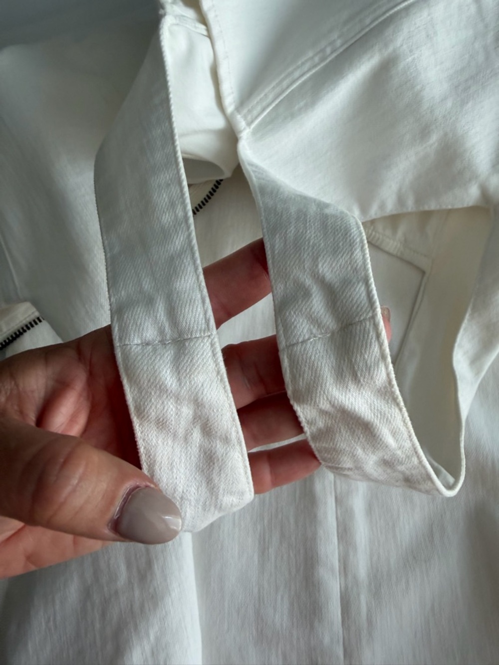 Alice + Olivia Jeans "Maryann" White Sugar Denim Square Neck Mini Dress *Altered - Picture 12 of 17